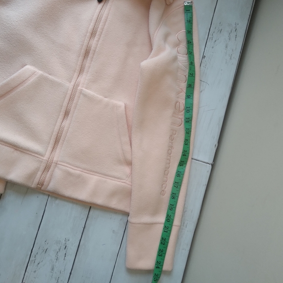 CALVIN KLEIN Performance Soft Fleece Pink Peach Full Zip Jacket Small - Picture 9 of 12